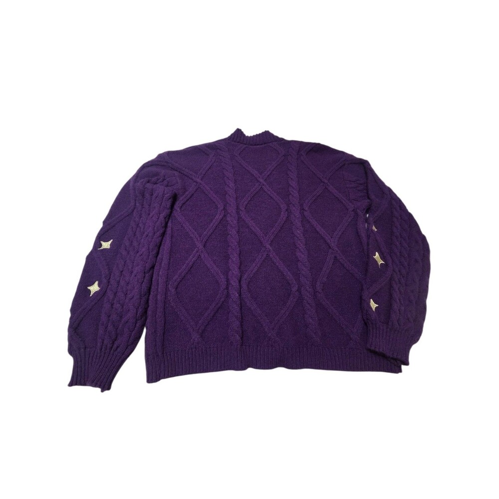 Taylor Swift Speak Now Taylor's Version Purple Cable Knit Cardigan Stars XL/2XL - Picture 2 of 10